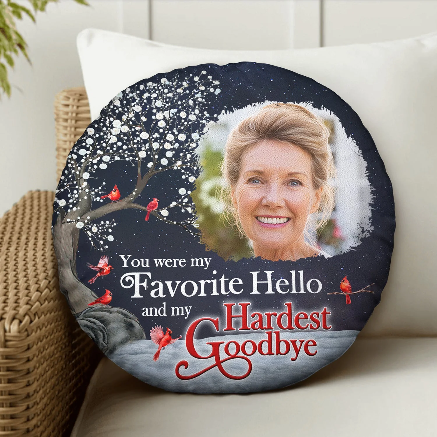 Custom Photo If Love Could Have Saved You - Memorial Gift For Family, Friends, Pet Lovers - Personalized Round Pillow - Image 3
