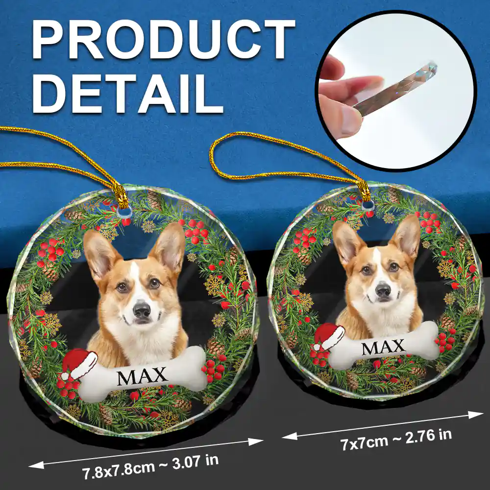 Custom Photo If Love Could Saved You Pet Lover - Personalized Circle Glass Ornament - Image 7
