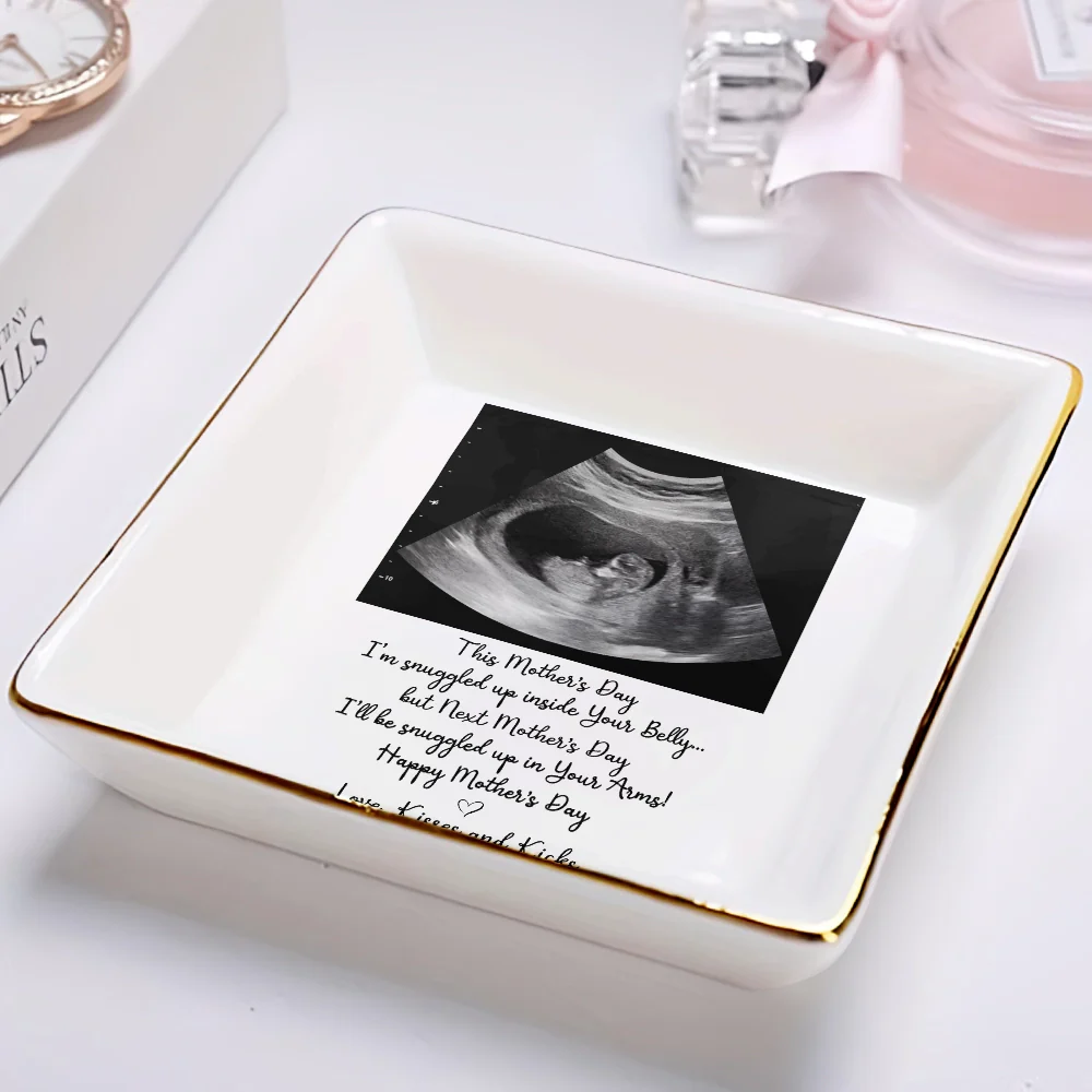 Custom Photo I'll Be Snuggled Up In Your Belly - Personalized Ring Dish - Image 2