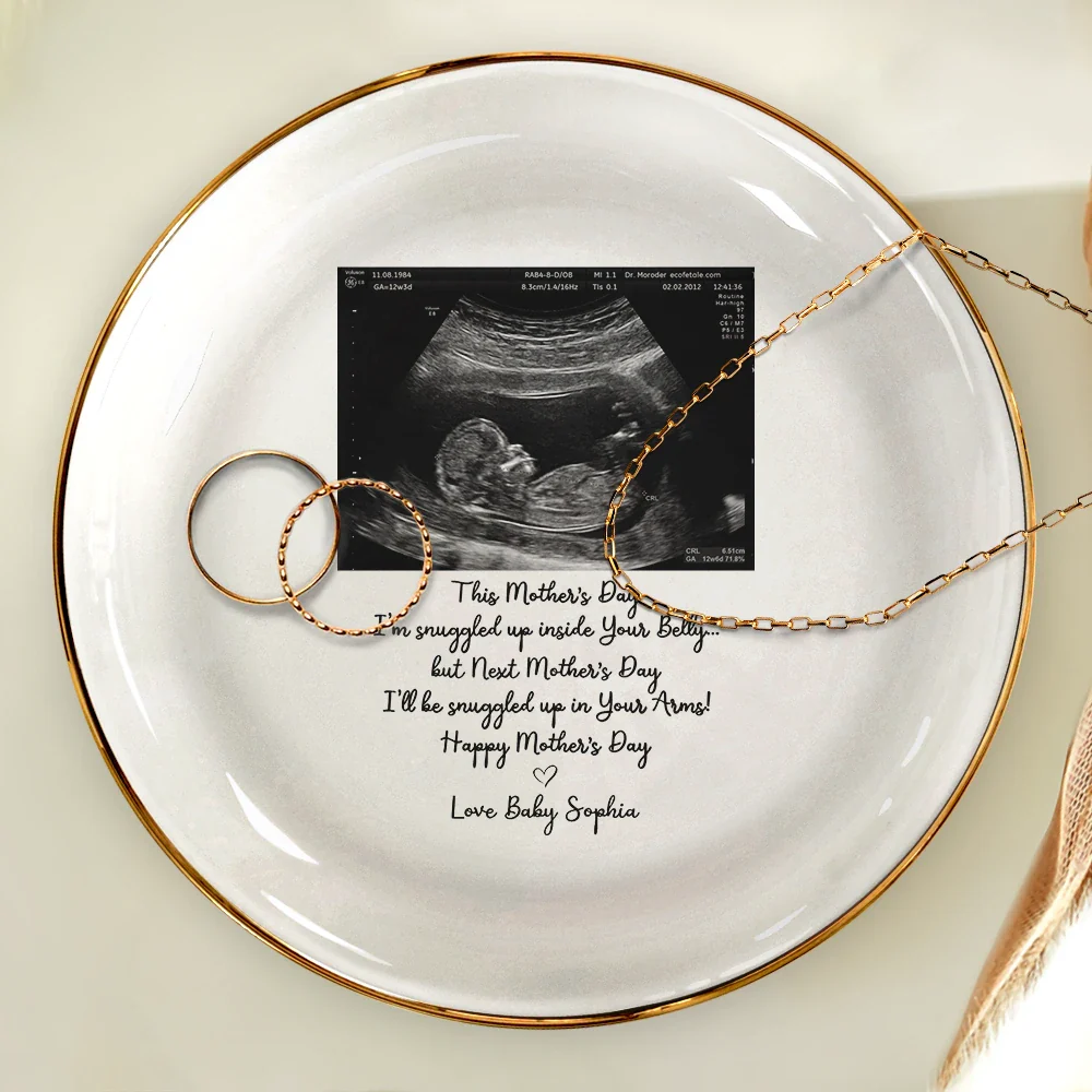 Custom Photo I'll Be Snuggled Up In Your Belly - Personalized Ring Dish - Image 4