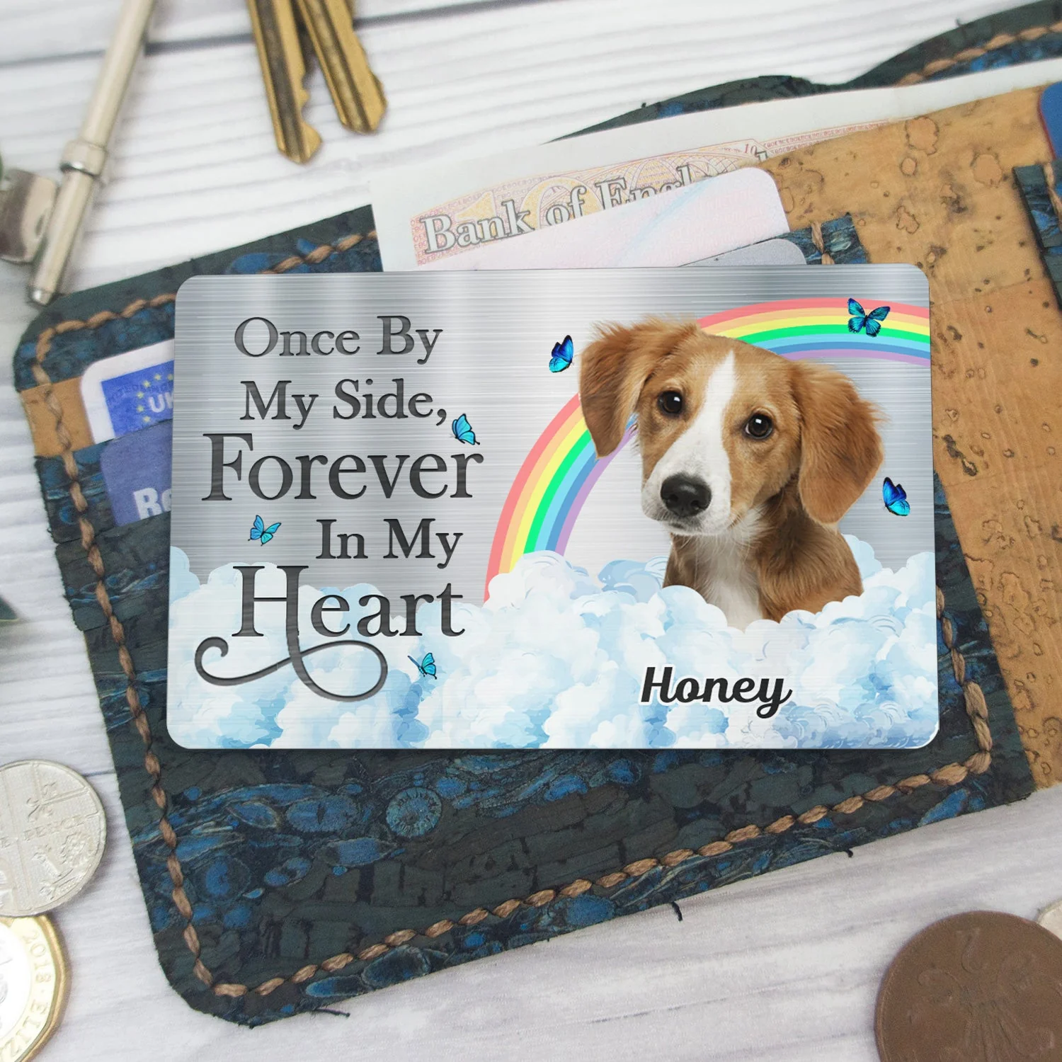 Custom Photo I'll Carry You - Memorial Gift For Dog Lovers, Cat Lovers, Dog Mom, Dog Dad - Personalized Aluminum Wallet Card - Image 5