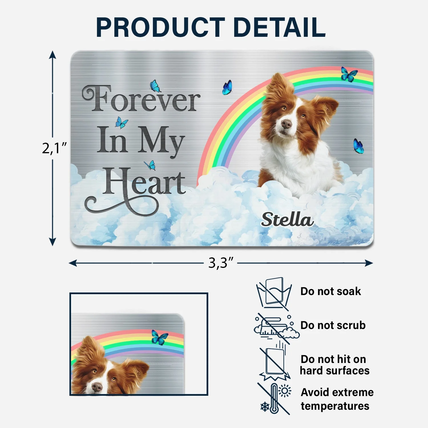 Custom Photo I'll Carry You - Memorial Gift For Dog Lovers, Cat Lovers, Dog Mom, Dog Dad - Personalized Aluminum Wallet Card - Image 6