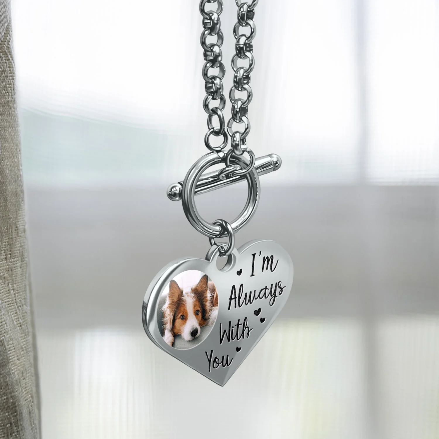Custom Photo I'll Carry You - Memorial Gift For Family, Siblings, Friends, Dog Lovers, Cat Lovers - Personalized Heart Bracelet - Image 5
