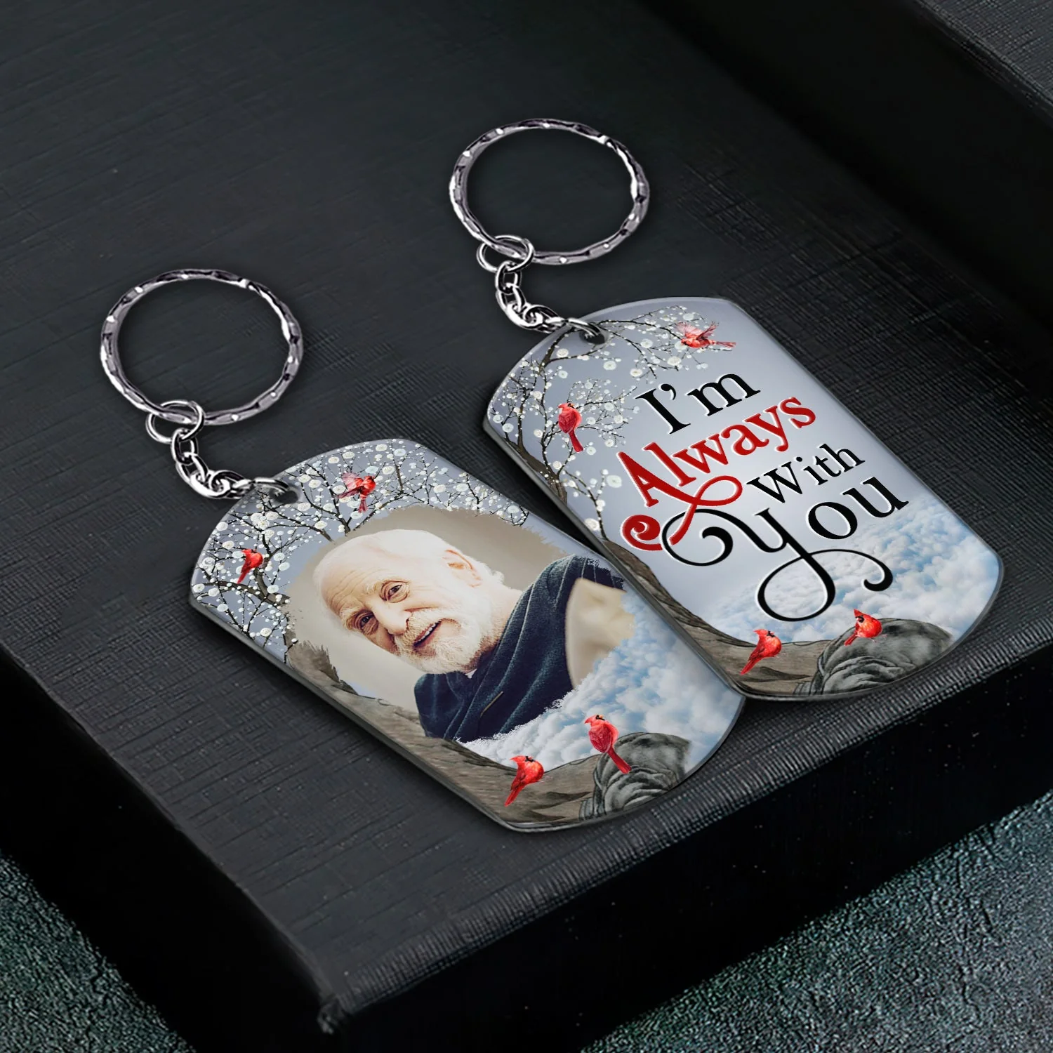 Custom Photo I'll Carry You - Memorial Gift For Family, Siblings, Friends - Personalized Aluminum Keychain - Image 2