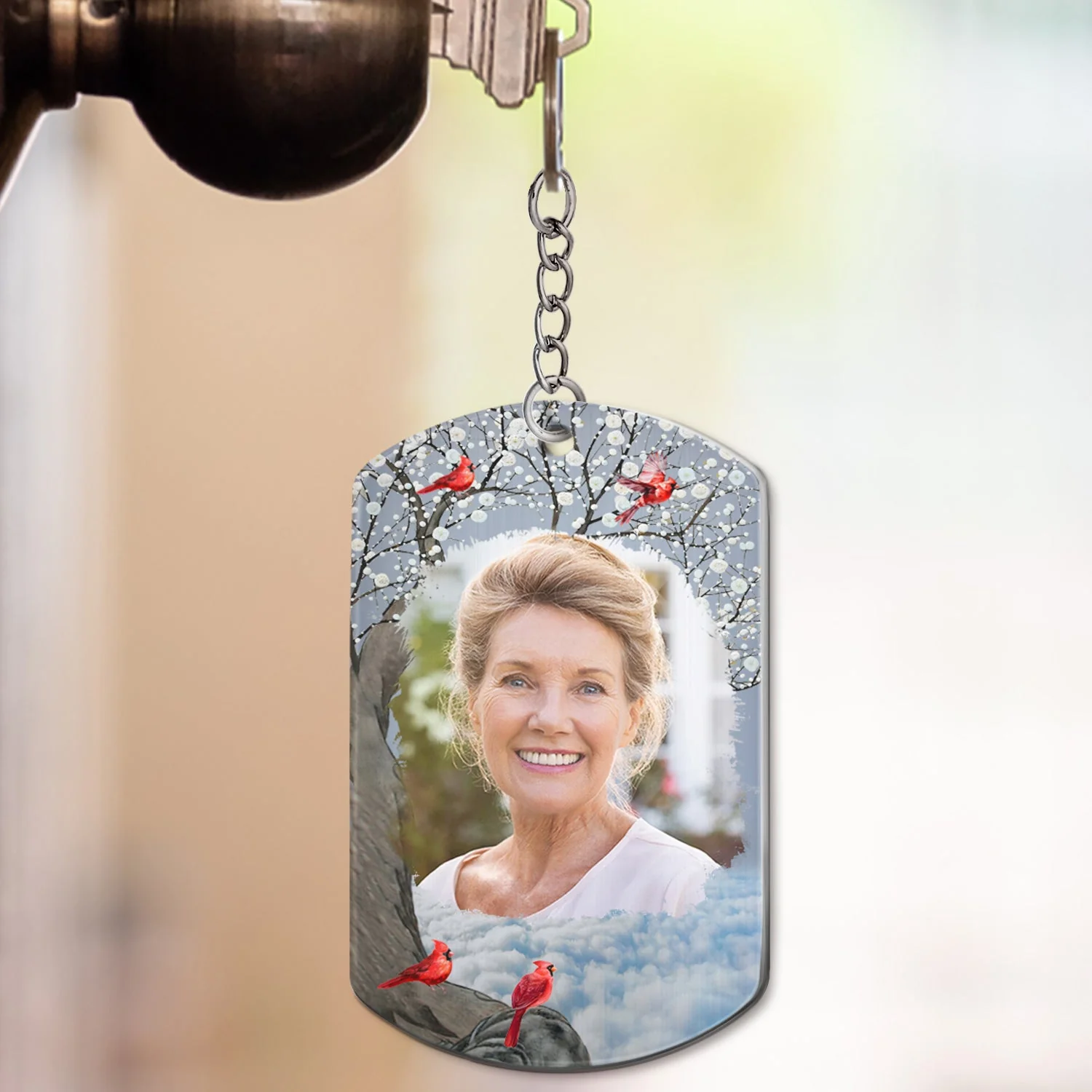 Custom Photo I'll Carry You - Memorial Gift For Family, Siblings, Friends - Personalized Aluminum Keychain - Image 3