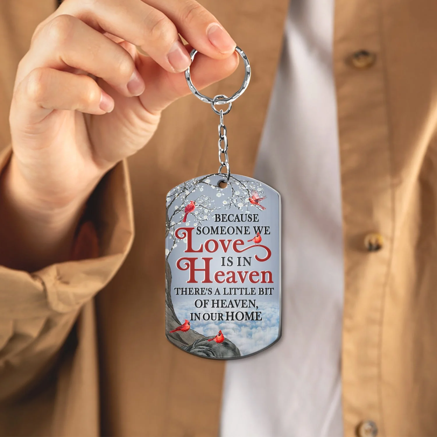Custom Photo I'll Carry You - Memorial Gift For Family, Siblings, Friends - Personalized Aluminum Keychain - Image 4