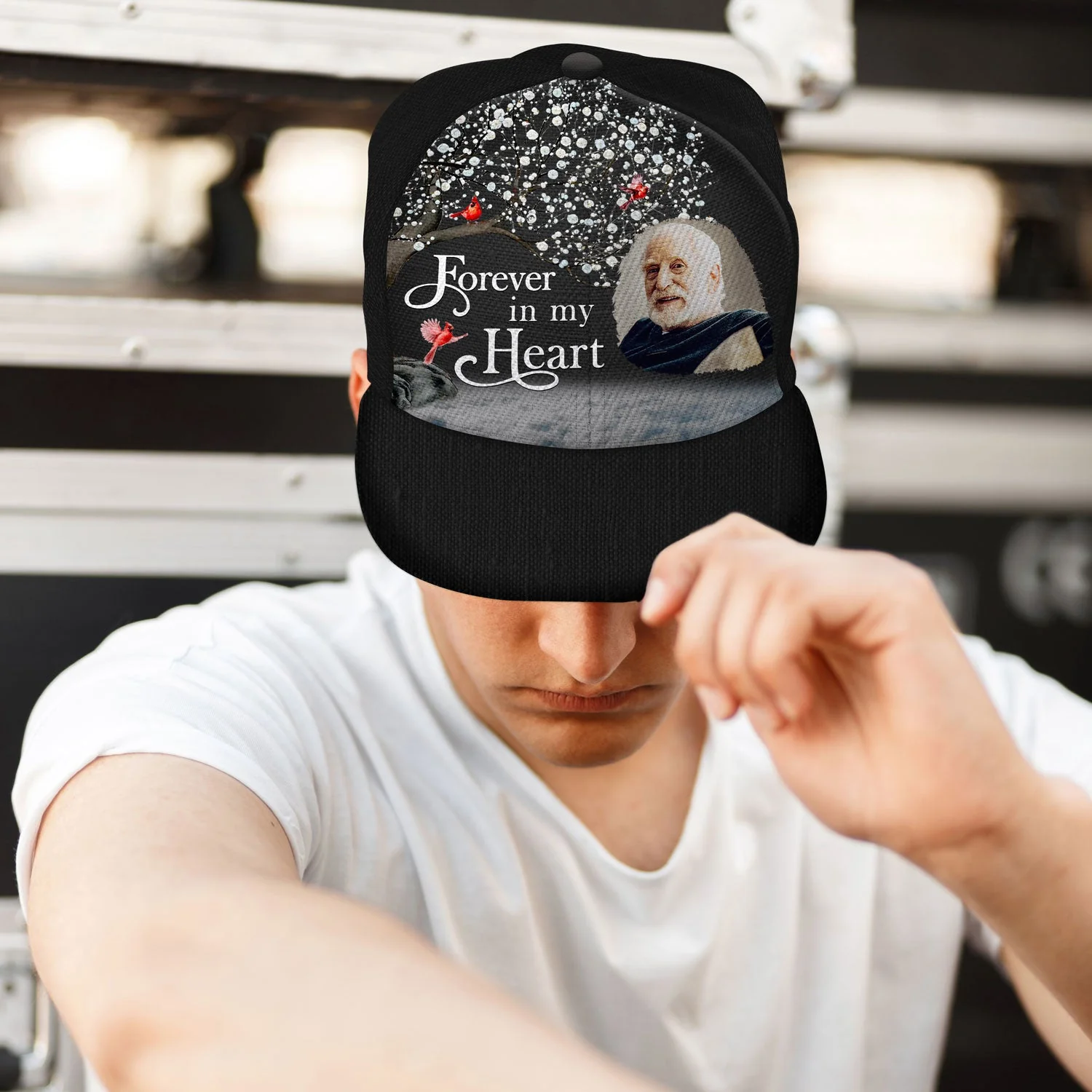 Custom Photo I'll Carry You - Memorial Gift For Mom, Dad, Family, Siblings, Friends - Personalized Classic Cap - Image 5