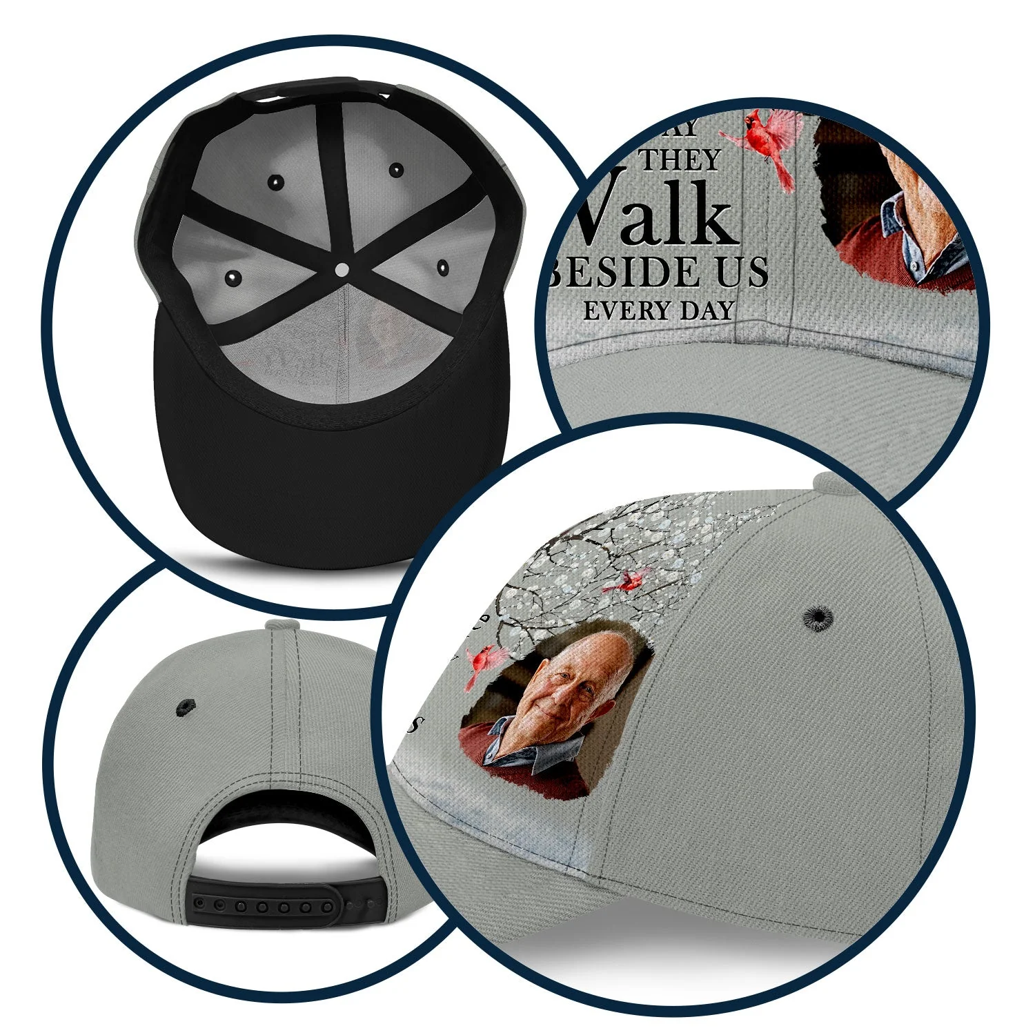 Custom Photo I'll Carry You - Memorial Gift For Mom, Dad, Family, Siblings, Friends - Personalized Classic Cap - Image 6