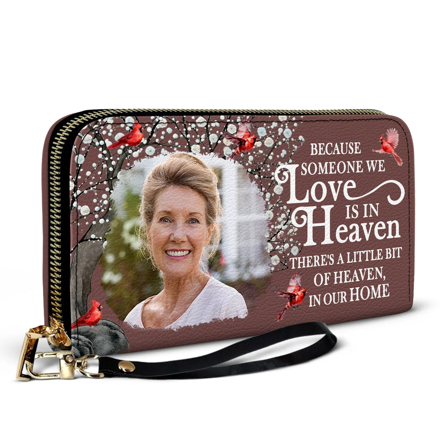 Custom Photo I'll Carry You - Memorial Gift For Mom, Dad, Family, Siblings, Friends - Personalized Leather Long Wallet - Image 2