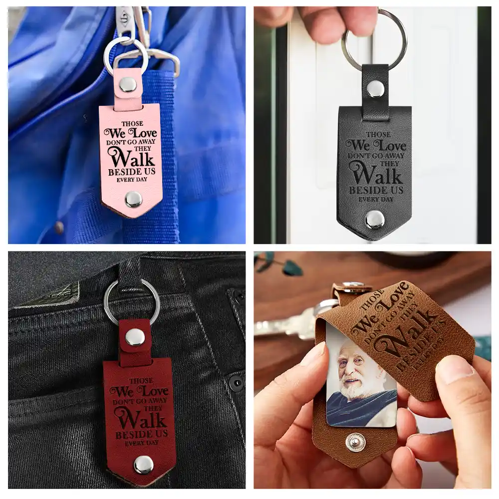 Custom Photo I'll Carry You - Memorial Gift For Mom, Dad, Family, Siblings, Friends - Personalized Leather Photo Keychain - Image 5