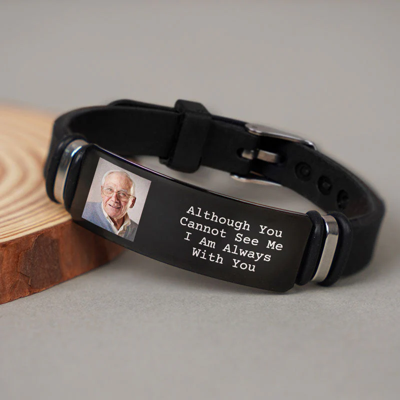 Custom Photo I'll Carry You - Memorial Gift For Family, Siblings, Friends, Dog Lovers, Cat Lovers - Personalized Engraved Bracelet - Image 4