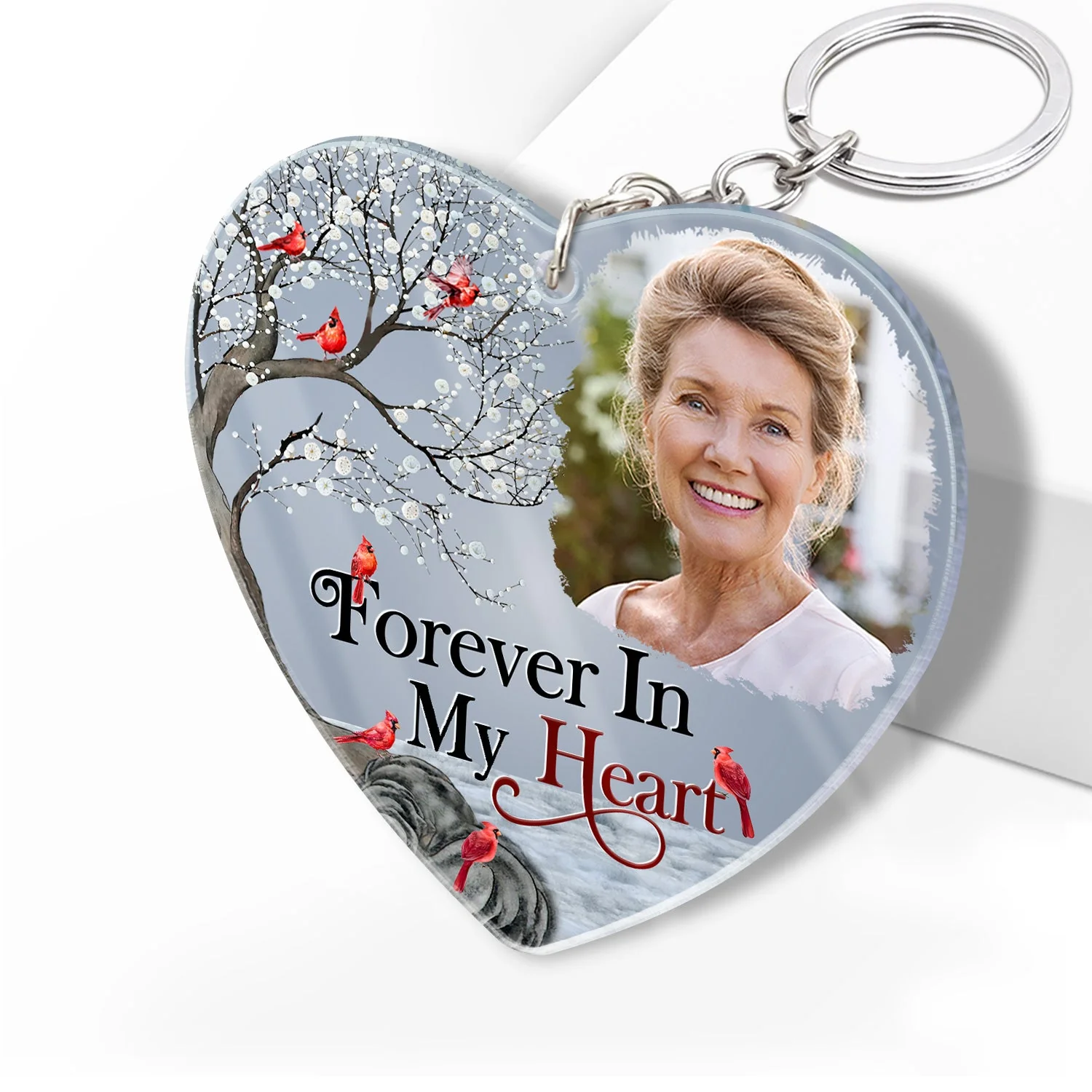 Custom Photo I'll Hold You In My Heart - Memorial Gift For Family, Siblings, Friends - Personalized Acrylic Keychain - Image 2