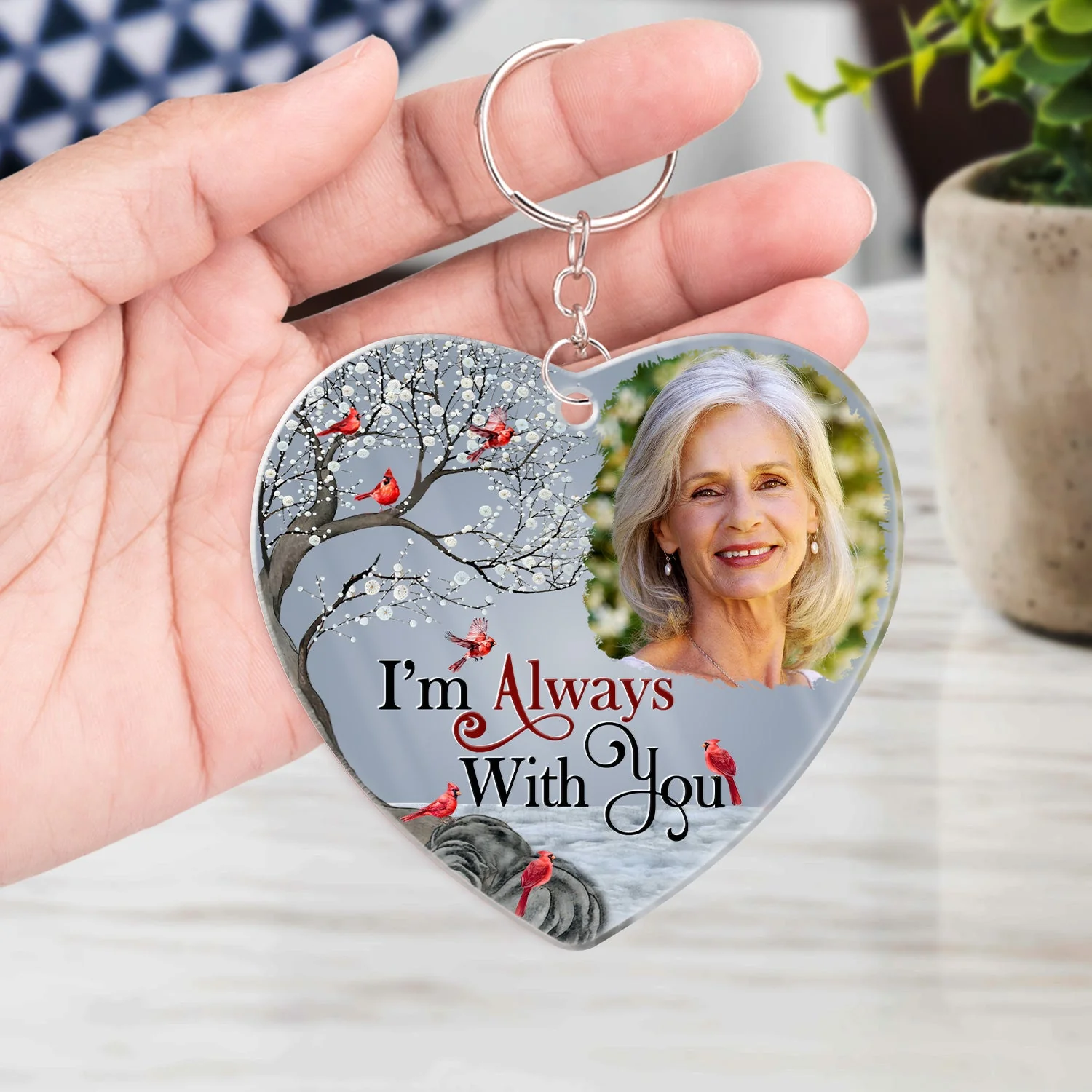 Custom Photo I'll Hold You In My Heart - Memorial Gift For Family, Siblings, Friends - Personalized Acrylic Keychain - Image 4