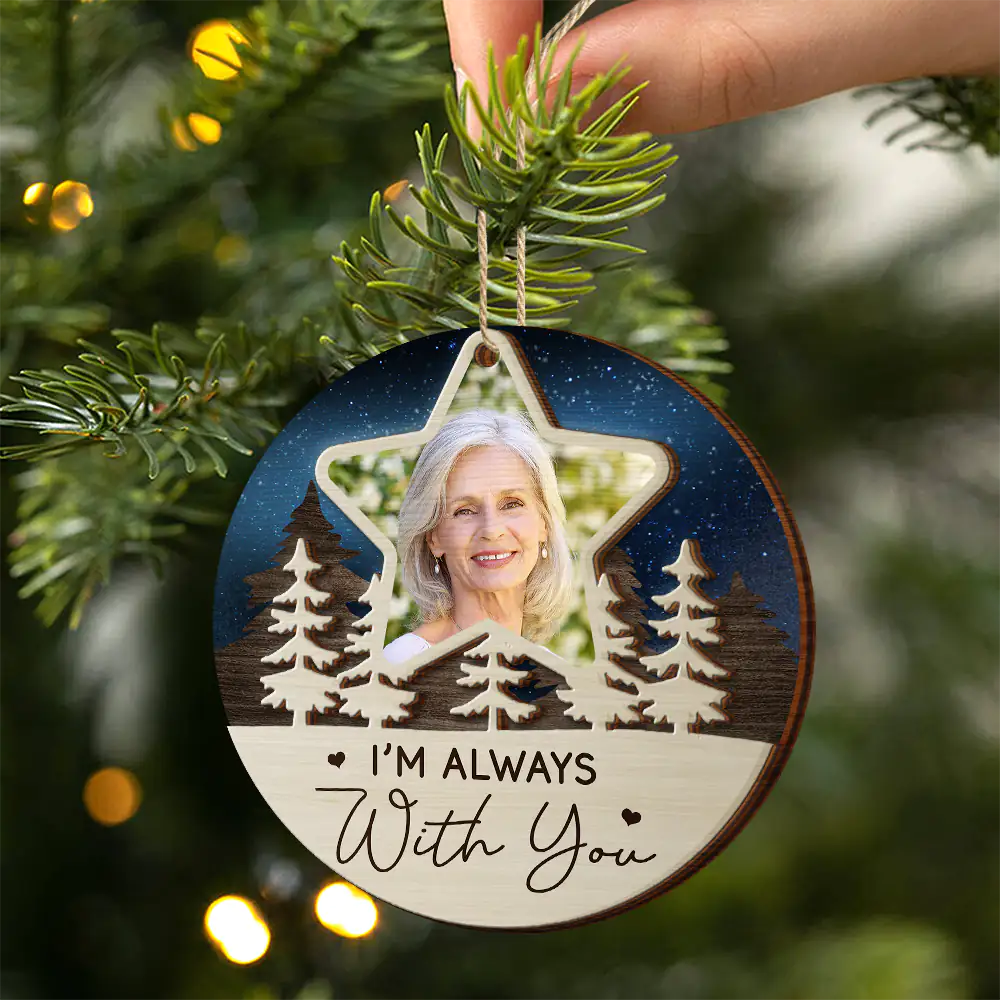 Custom Photo I'll See You On The Other Side Of The Stars - Personalized 2-Layered Wooden Ornament - Image 2