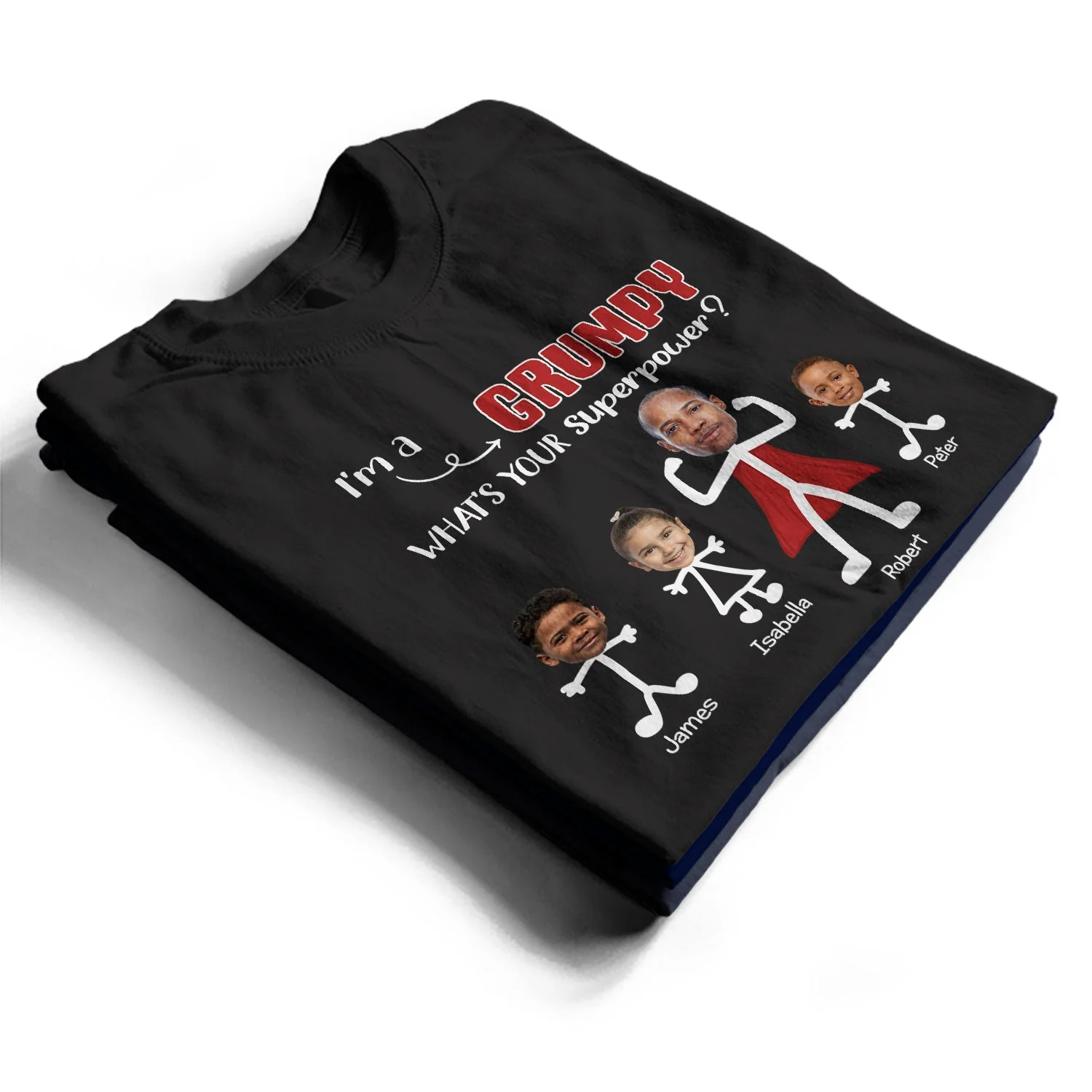 Custom Photo I'm A Dad What's Your Superpower - Birthday, Loving Gift For Daddy, Father, Grandpa, Grandfather, Husband - Personalized Custom T Shirt - Image 2