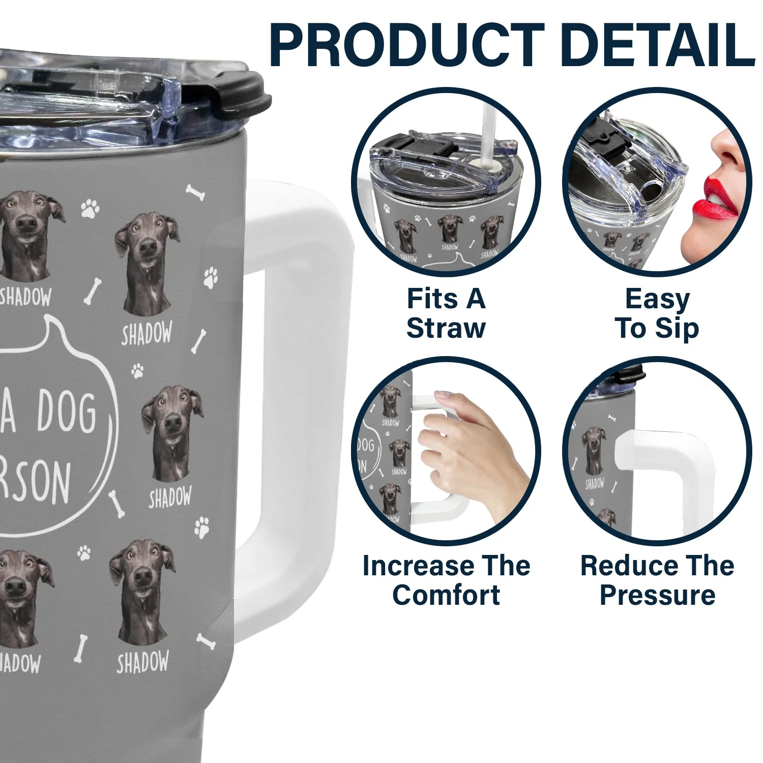 Custom Photo I'm A Dog Person - Gift For Dog Mom, Dog Dad, Dog Lovers - Personalized 40oz Tumbler With Straw - Image 6