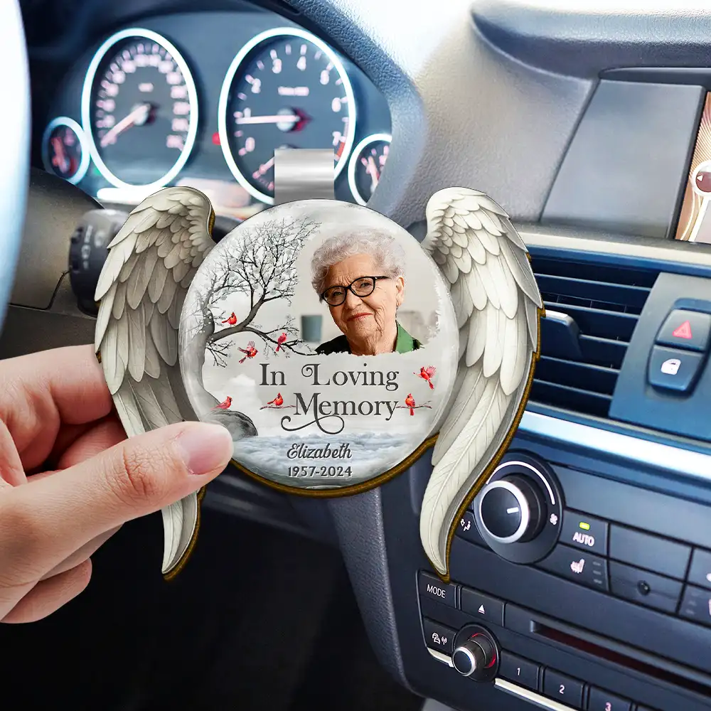 Custom Photo I'm Always With You Angel Wings - Personalized Custom Shaped Car Visor Clip - Image 3