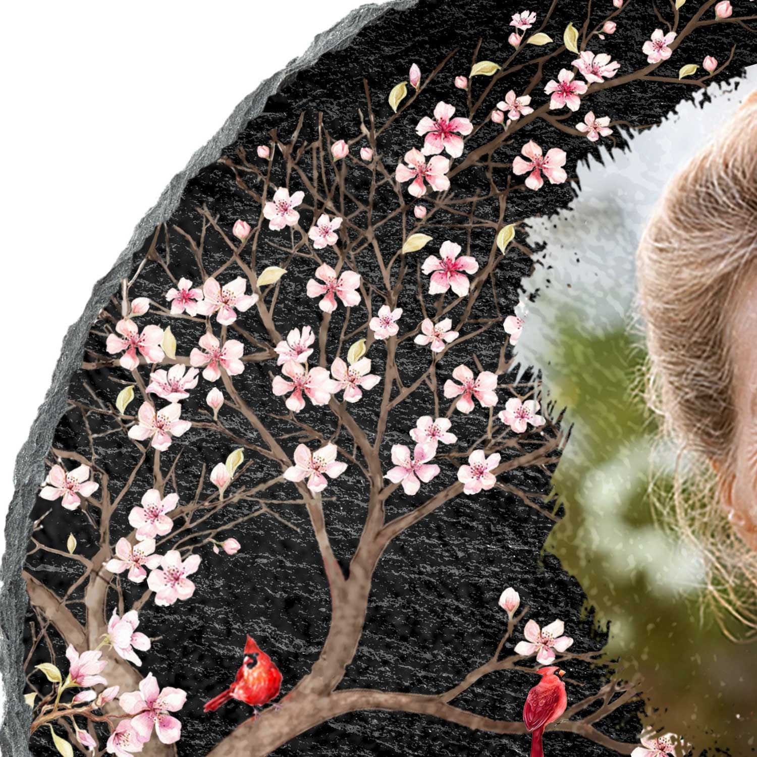 Custom Photo I'm Always With You Blooming Tree - Memorial Gift For Family, Friends - Personalized Circle Memorial Garden Stone - Image 2