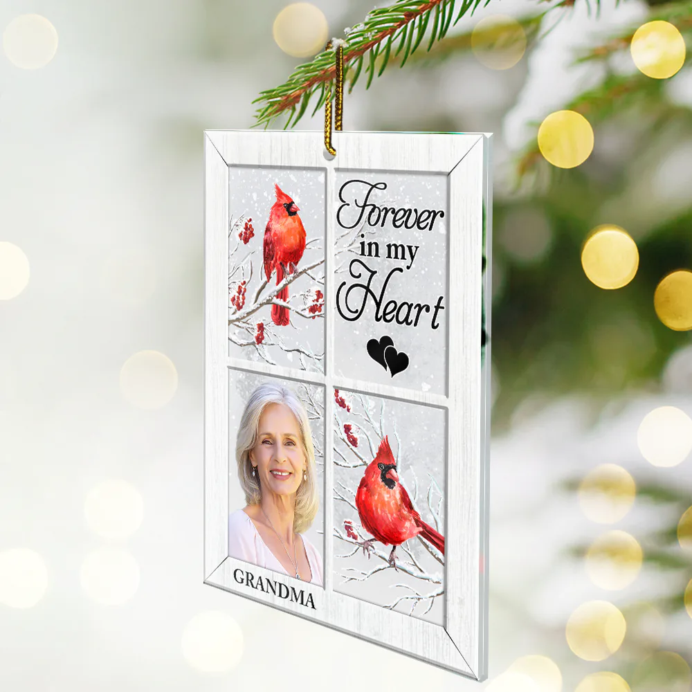Custom Photo I'm Always With You Cardinal Memorial - Personalized Custom Shaped Acrylic Ornament - Image 3