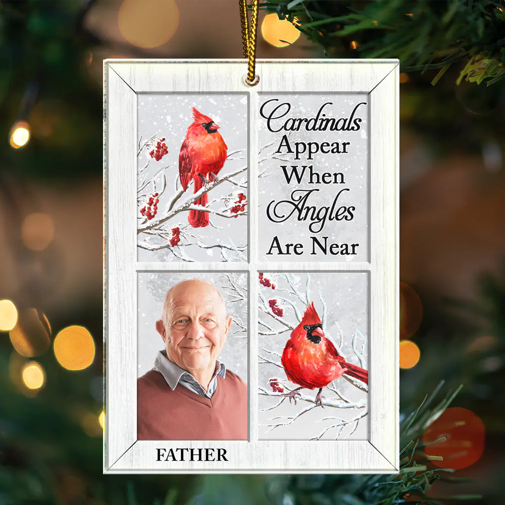Custom Photo I'm Always With You Cardinal Memorial - Personalized Custom Shaped Acrylic Ornament - Image 4