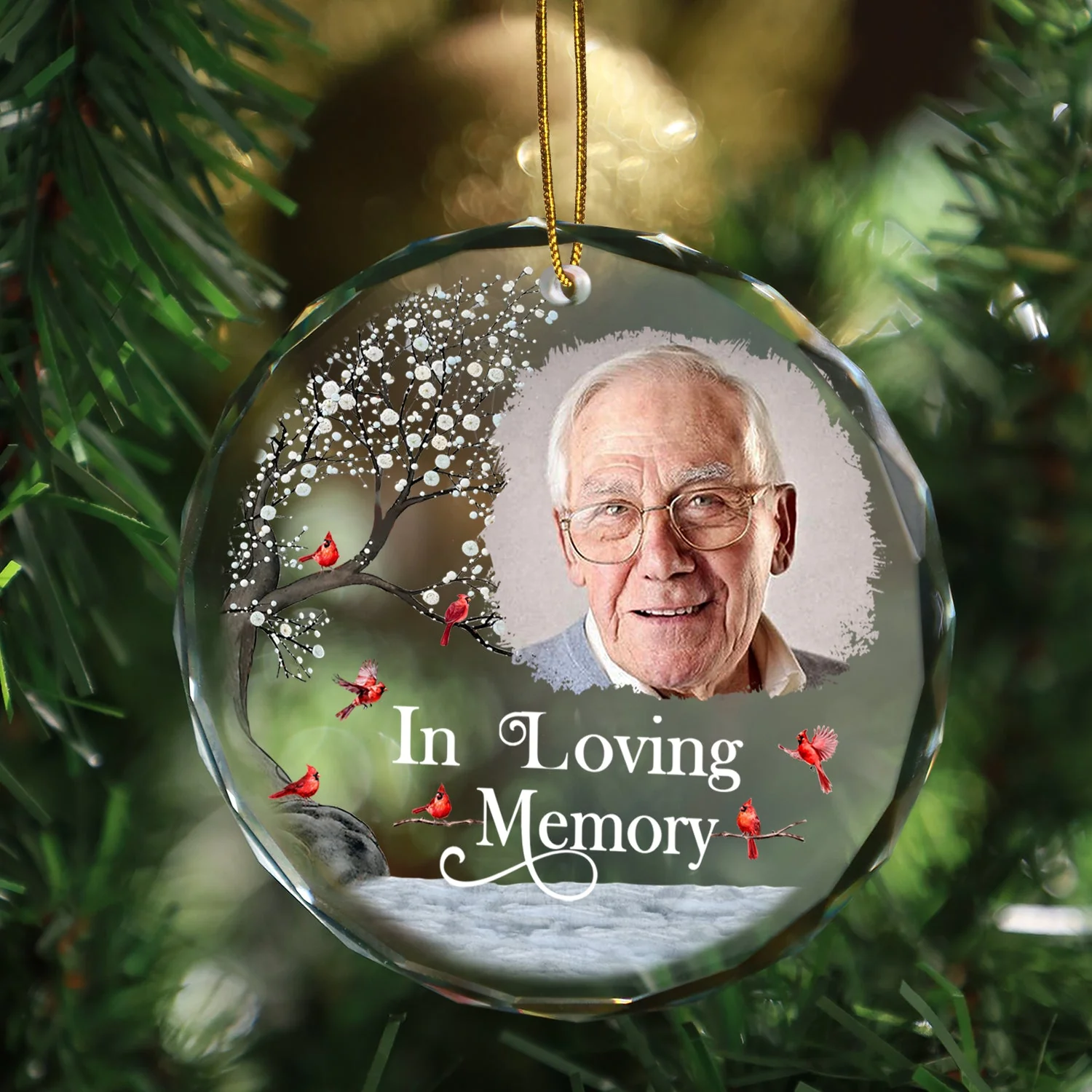 Custom Photo I'm Always With You - Christmas, Memorial Gift For Family, Friends - Personalized Circle Glass Ornament - Image 3