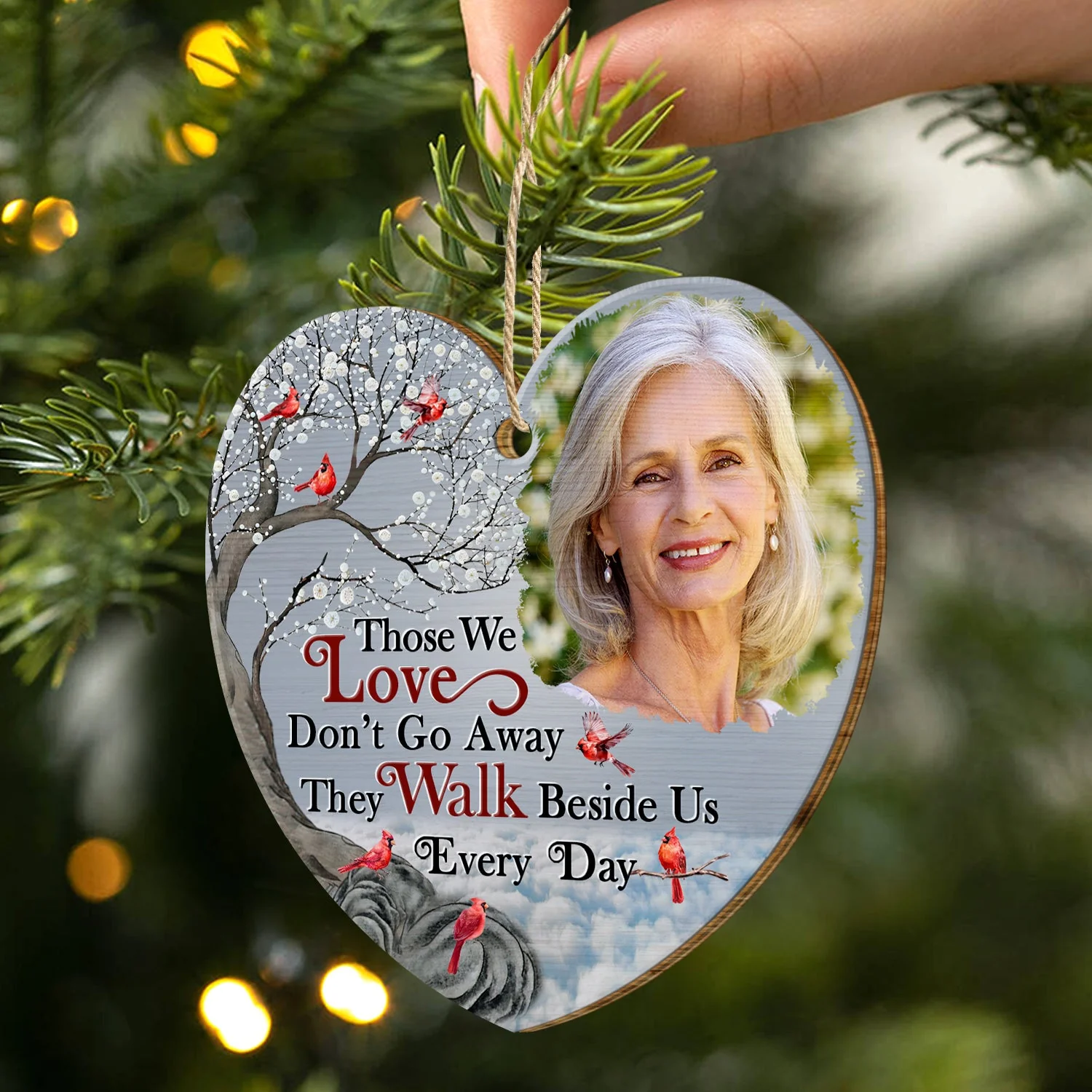 Custom Photo I'm Always With You - Christmas, Memorial Gift For Family, Siblings, Friends - Personalized Custom Shaped Wooden Ornament - Image 2