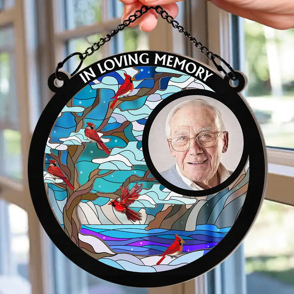 Custom Photo I'm Always With You Memorial Family - Personalized Window Hanging Suncatcher Ornament - Image 2