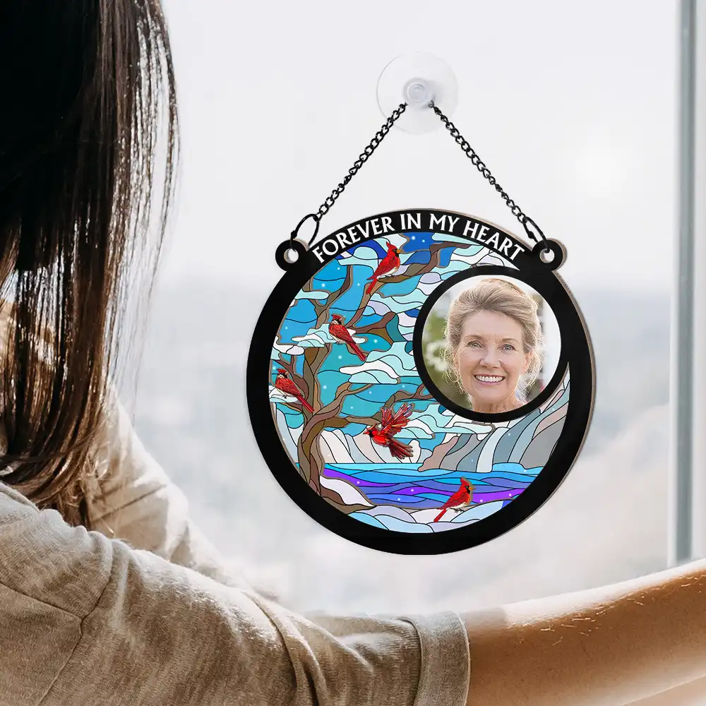 Custom Photo I'm Always With You Memorial Family - Personalized Window Hanging Suncatcher Ornament - Image 4