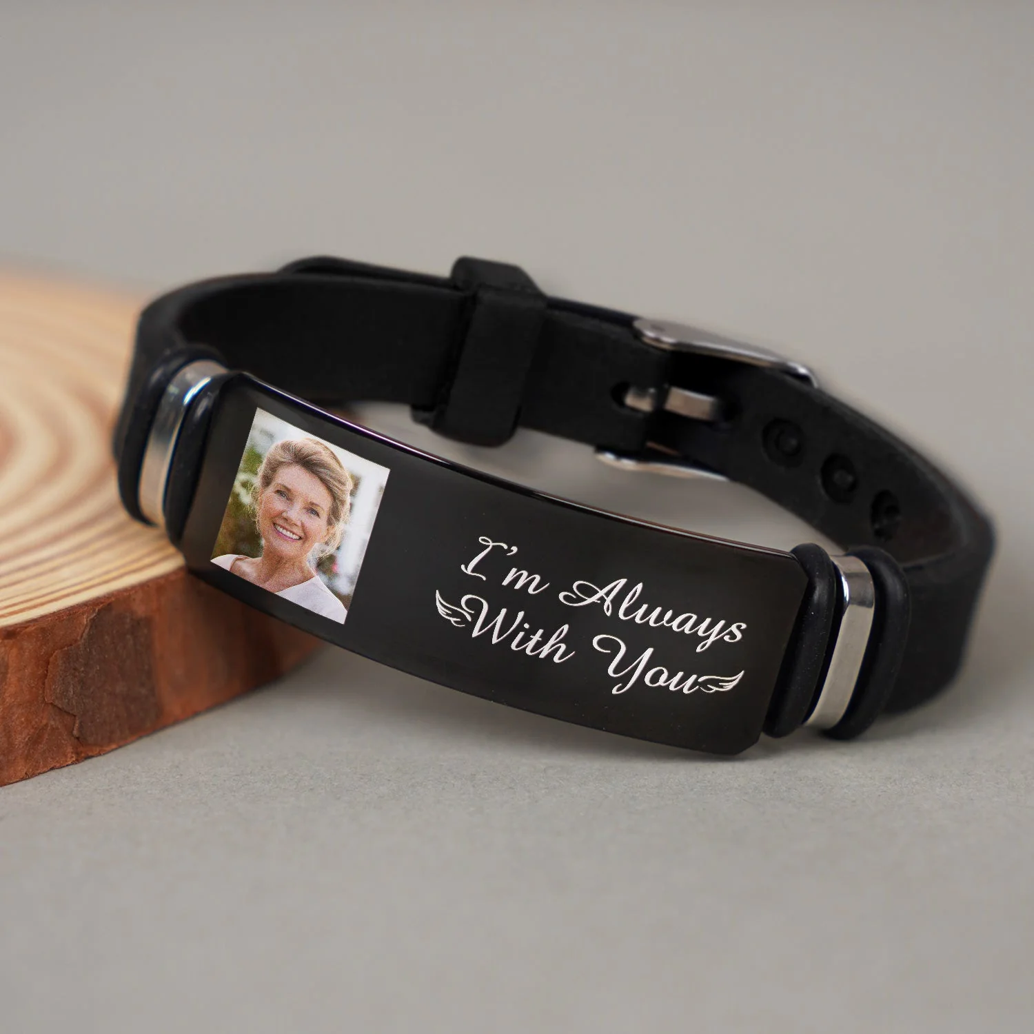 Custom Photo I'm Always With You - Memorial Gift For Family, Friend - Personalized Engraved Bracelet - Image 4
