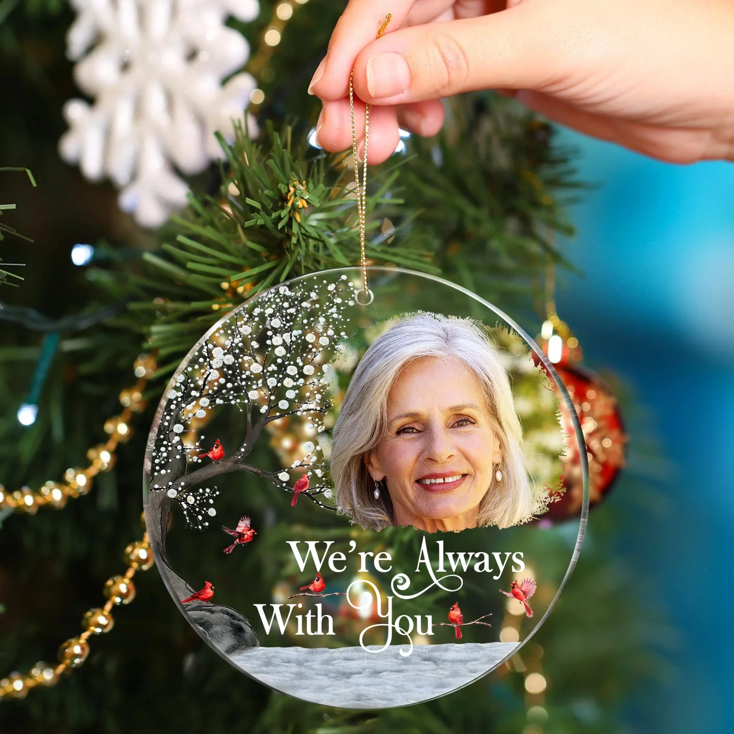 Custom Photo I'm Always With You - Memorial Gift For Family, Friends - Personalized Circle Acrylic Ornament - Image 4