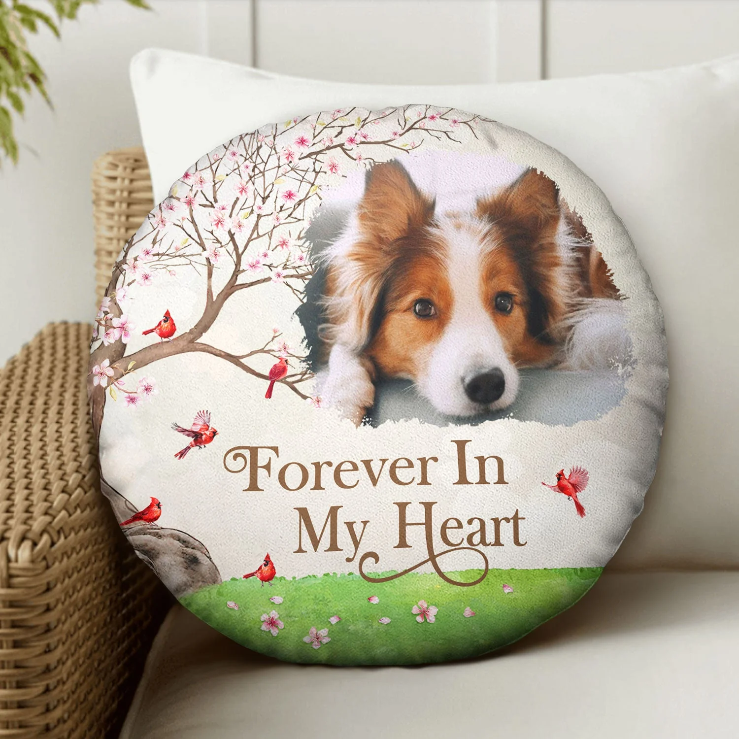 Custom Photo I'm Always With You - Memorial Gift For Family, Friends - Personalized Round Pillow - Image 3