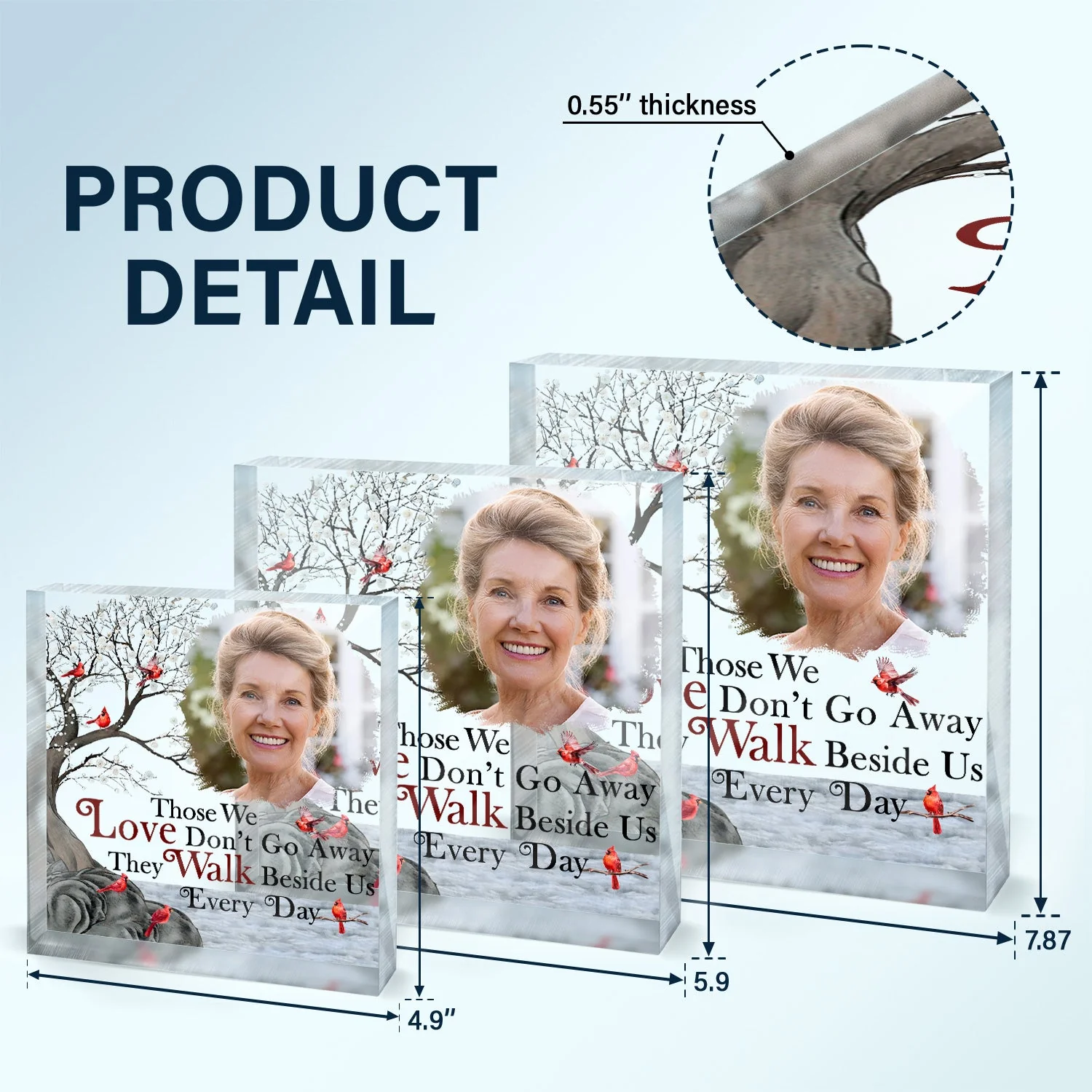 Custom Photo I'm Always With You - Memorial Gift For Family, Friends - Personalized Square Shaped Acrylic Plaque - Image 5