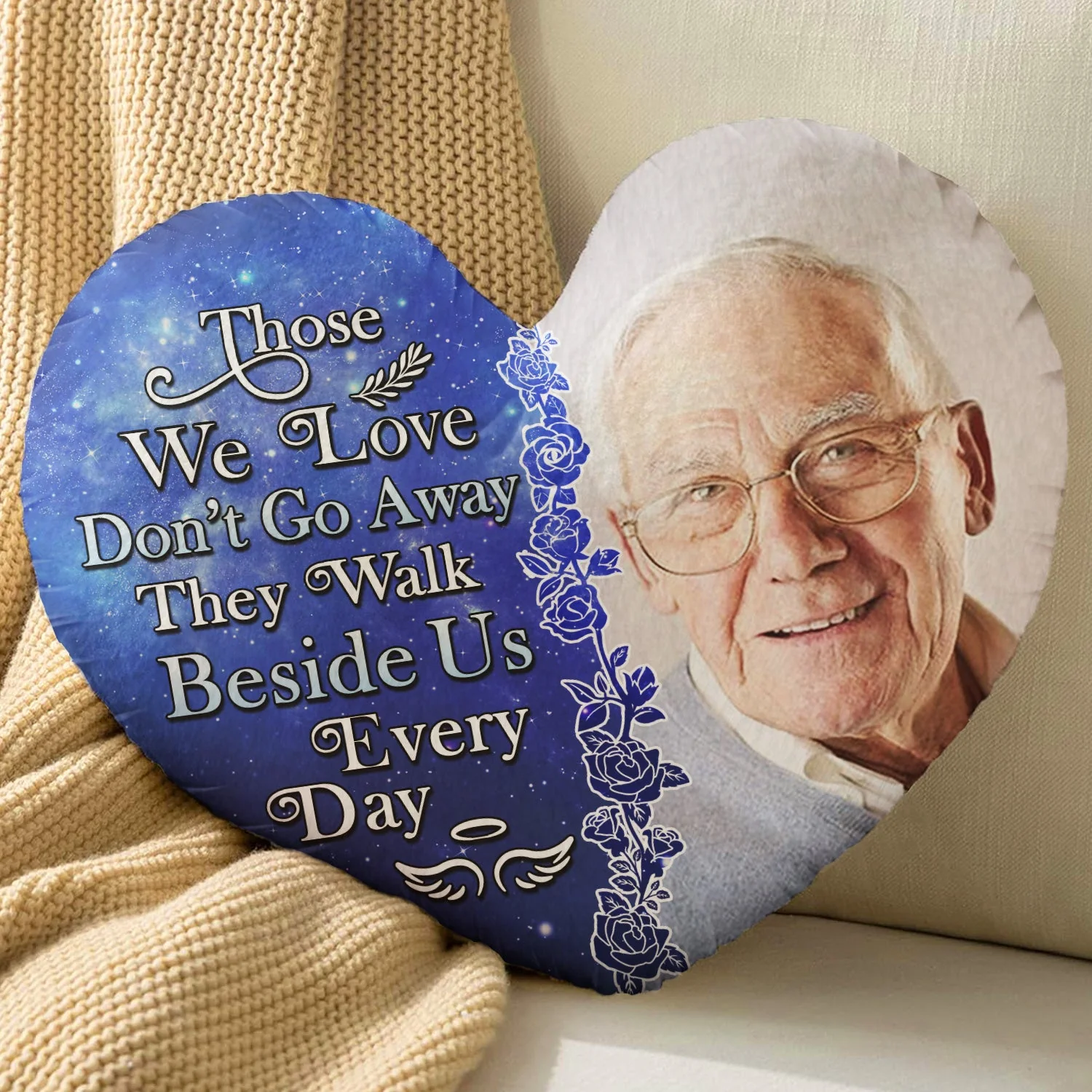 Custom Photo I'm Always With You - Memorial Gift For Family, Friends, Pet Lovers - Personalized Heart Shaped Pillow - Image 4