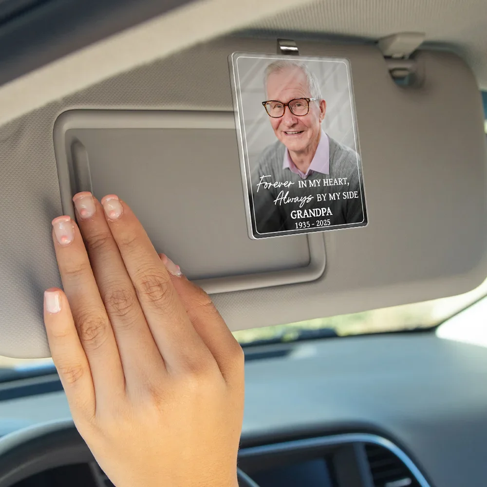 Custom Photo I'm Always With You Memorial Gift - Personalized Custom Shaped Acrylic Car Visor Clip - Image 4