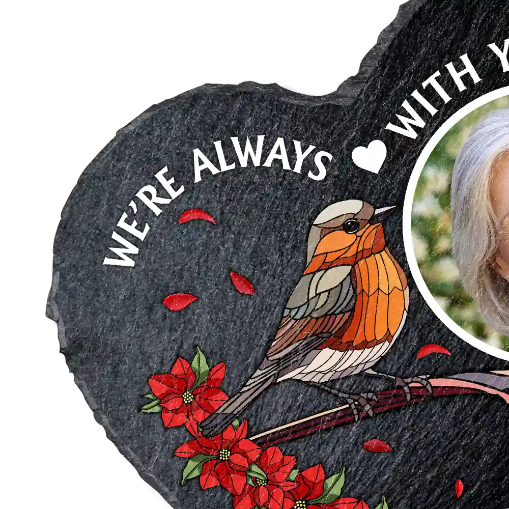 Custom Photo I'm Always With You Memorial Heart - Personalized Heart Memorial Garden Stone - Image 2
