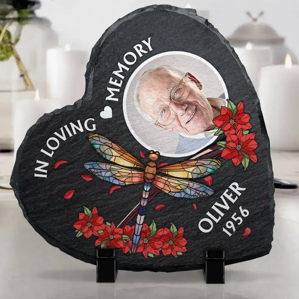 Custom Photo I'm Always With You Memorial Heart - Personalized Heart Memorial Garden Stone - Image 4