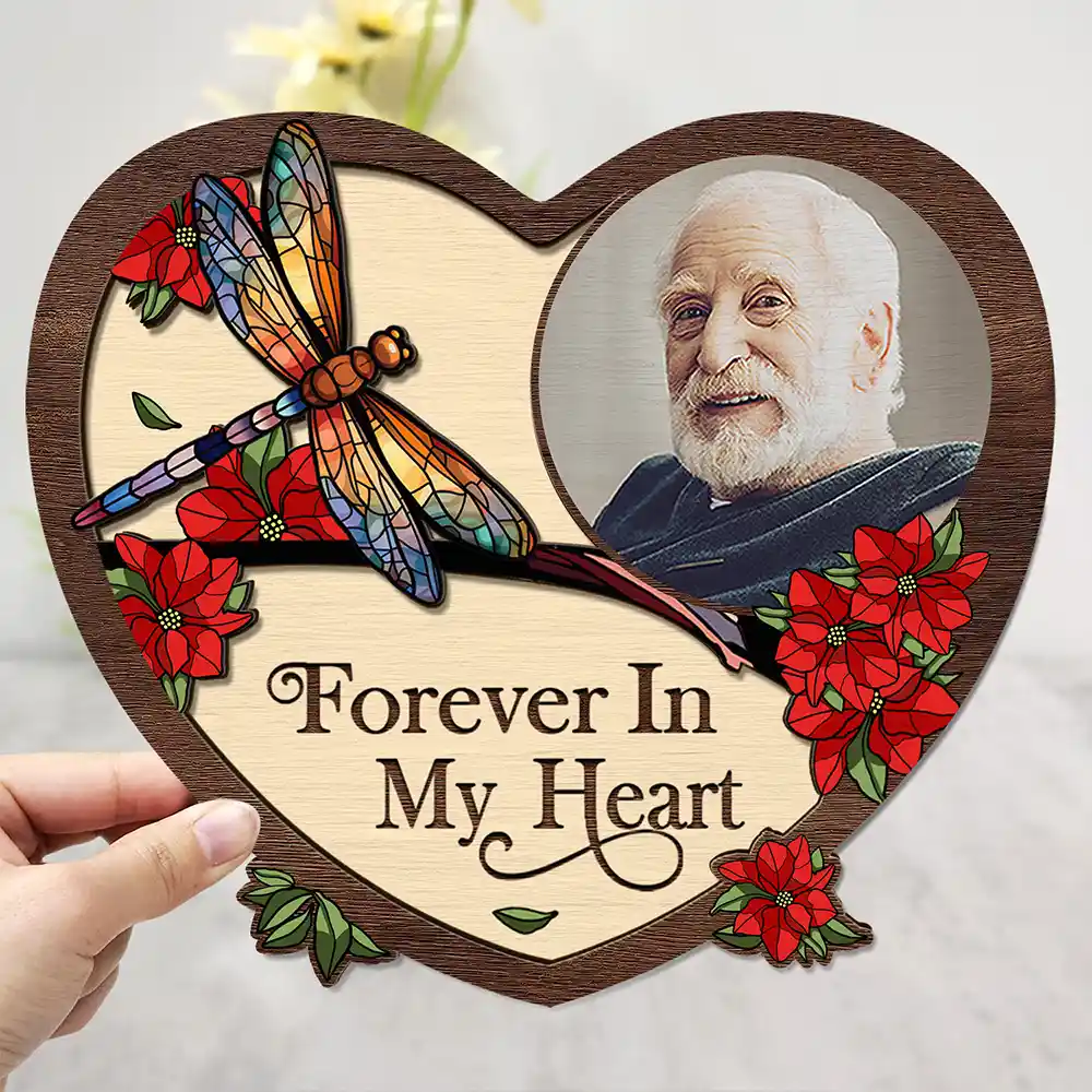 Custom Photo I'm Always With You Memorial - Personalized 2-Layered Wooden Plaque With Stand - Image 3