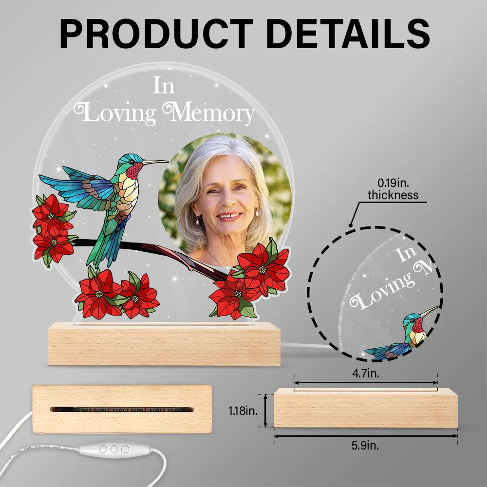 Custom Photo I'm Always With You Memorial - Personalized 3D Led Light Wooden Base - Image 5