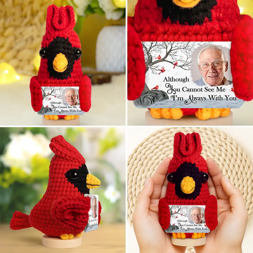 Custom Photo I'm Always With You Memorial - Personalized Doll Crochet With Custom Card - Image 3