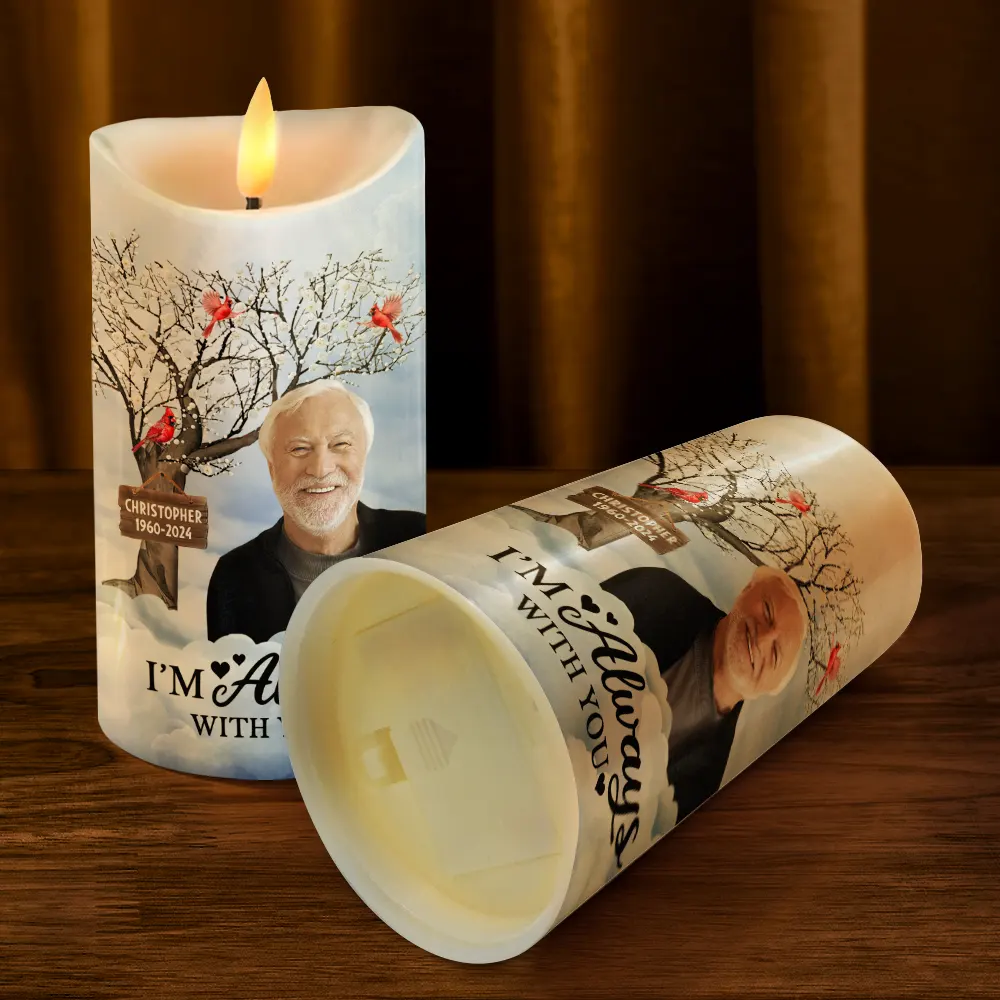 Custom Photo I'm Always With You Memorial - Personalized Flameless LED Candle - Image 5