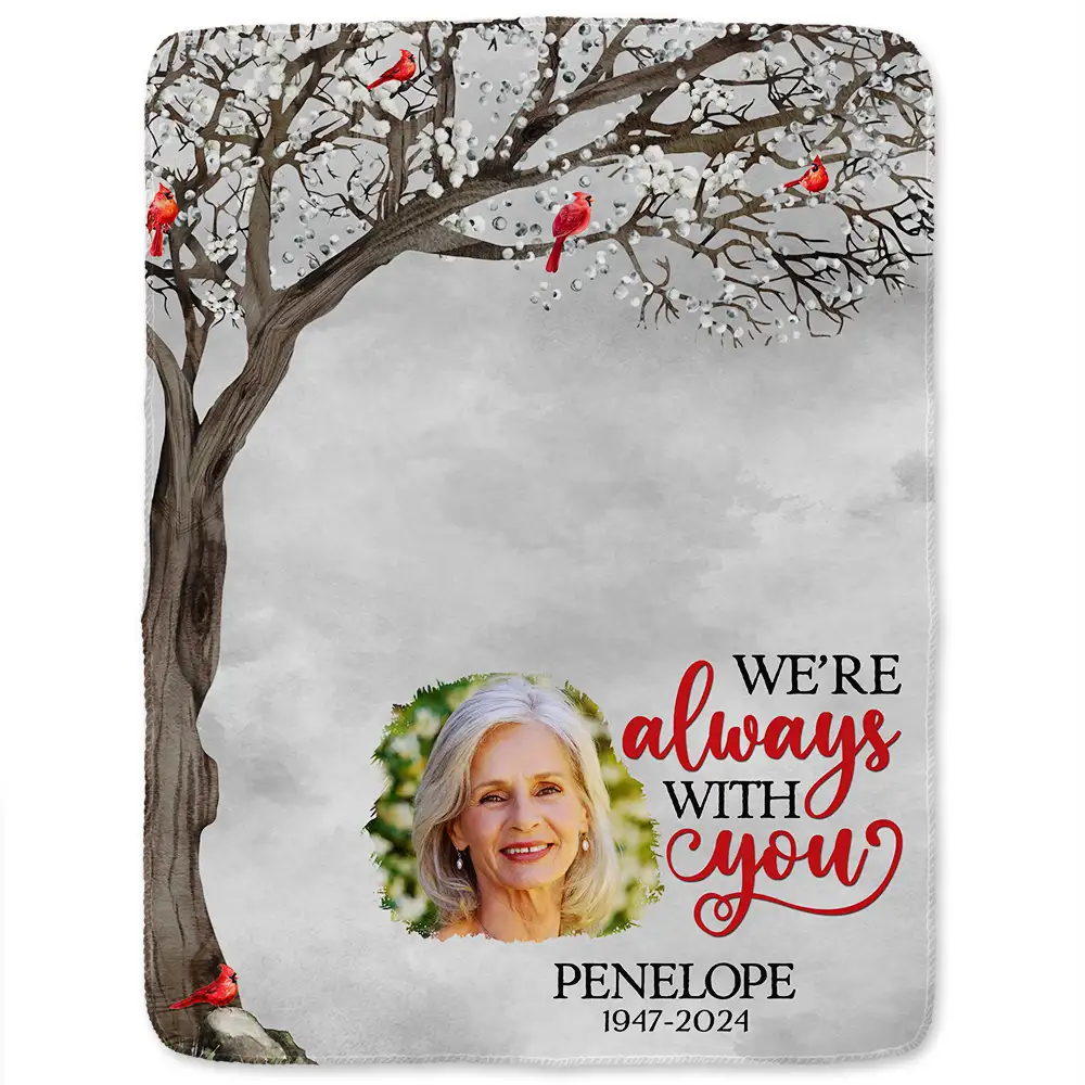 Custom Photo I'm Always With You Memorial - Personalized Fleece Blanket, Sherpa Blanket - Image 2