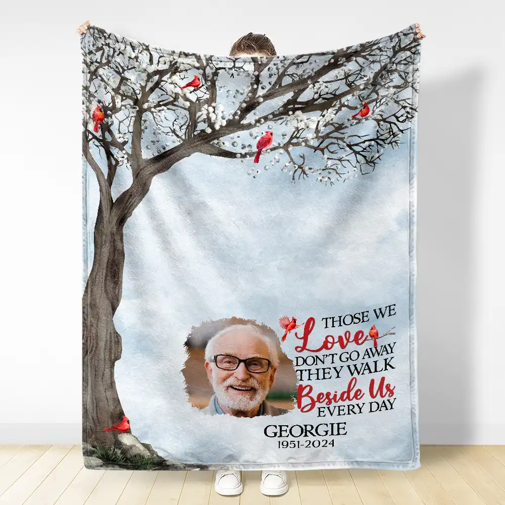 Custom Photo I'm Always With You Memorial - Personalized Fleece Blanket, Sherpa Blanket - Image 3