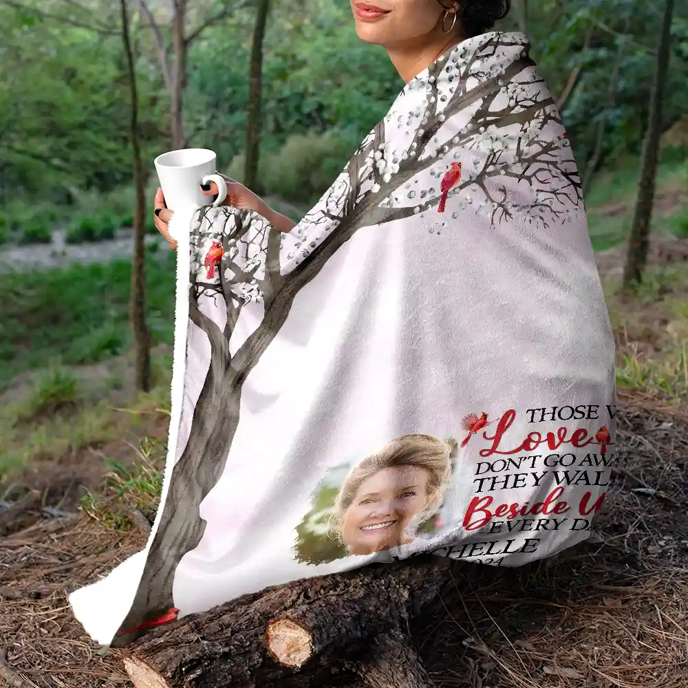 Custom Photo I'm Always With You Memorial - Personalized Fleece Blanket, Sherpa Blanket - Image 5