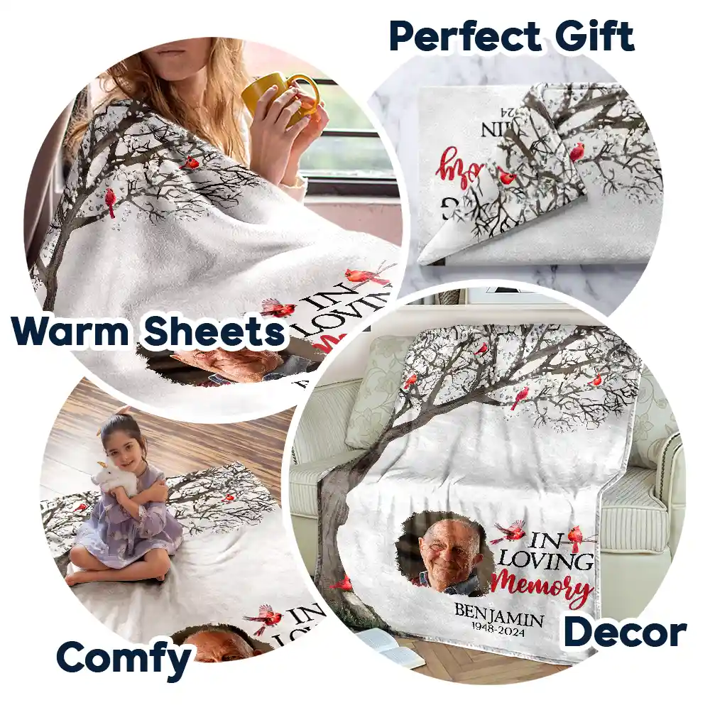 Custom Photo I'm Always With You Memorial - Personalized Fleece Blanket, Sherpa Blanket - Image 7