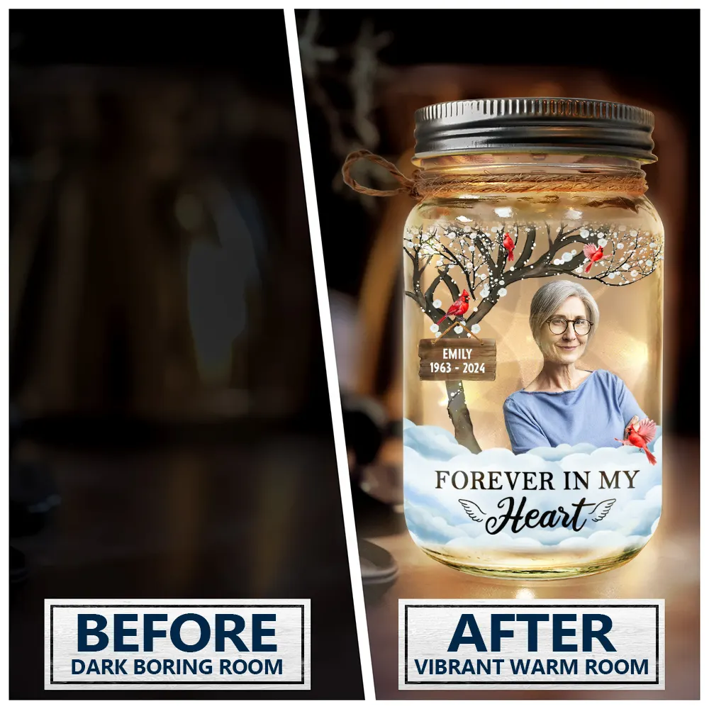 Custom Photo I'm Always With You Memorial - Personalized Mason Jar Light - Image 5