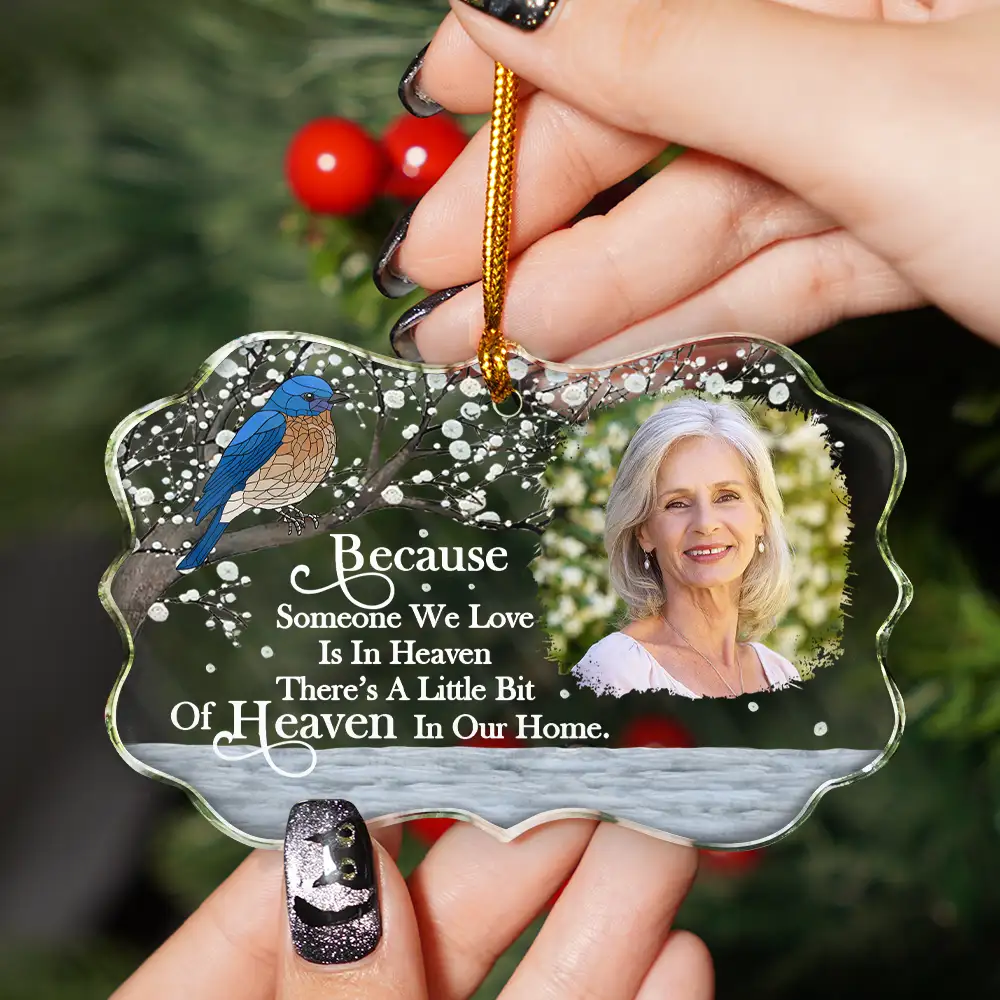 Custom Photo I'm Always With You Memorial - Personalized Medallion Glass Ornament - Image 2