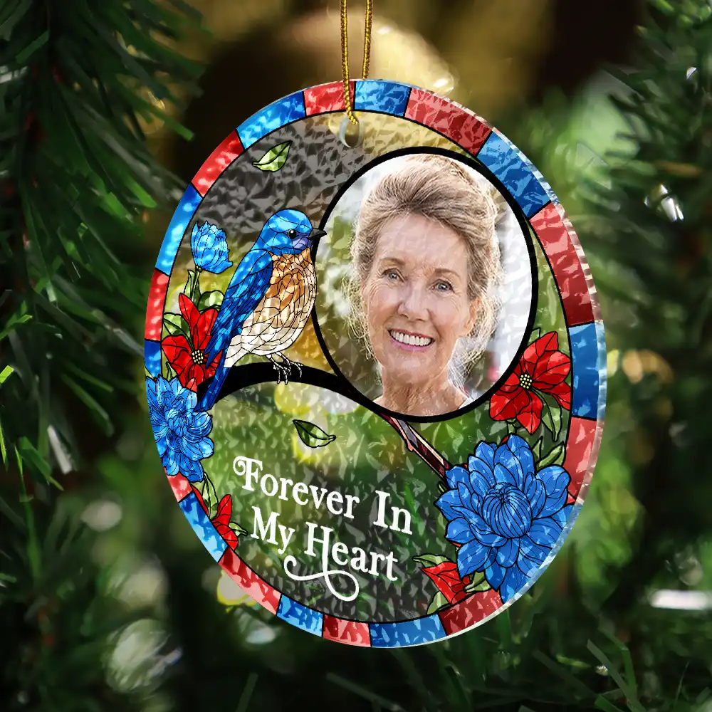 Custom Photo I'm Always With You Memorial - Personalized Stained Glass Ornament - Image 3