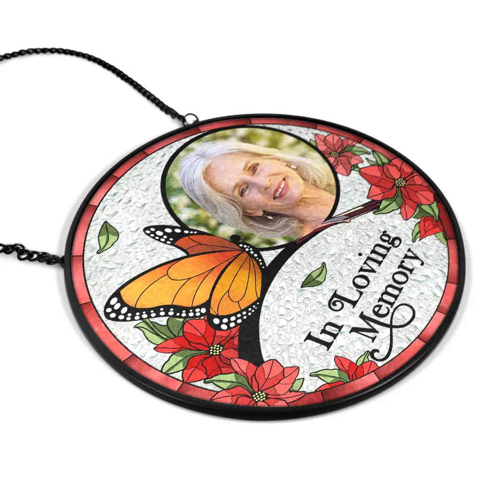 Custom Photo I'm Always With You Memorial - Personalized Stained Glass Window Hanging Suncatcher - Image 2
