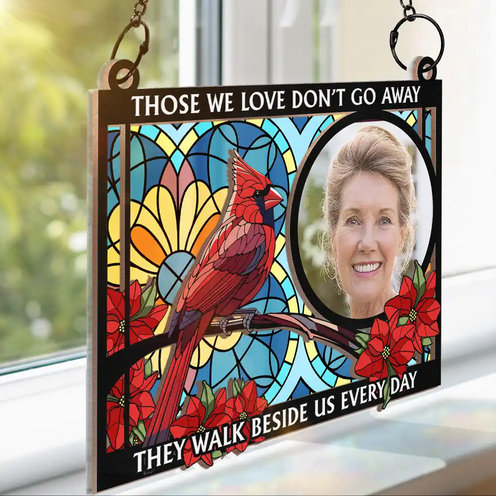 Custom Photo I'm Always With You Memorial Rectangle - Personalized Window Hanging Suncatcher Ornament - Image 3