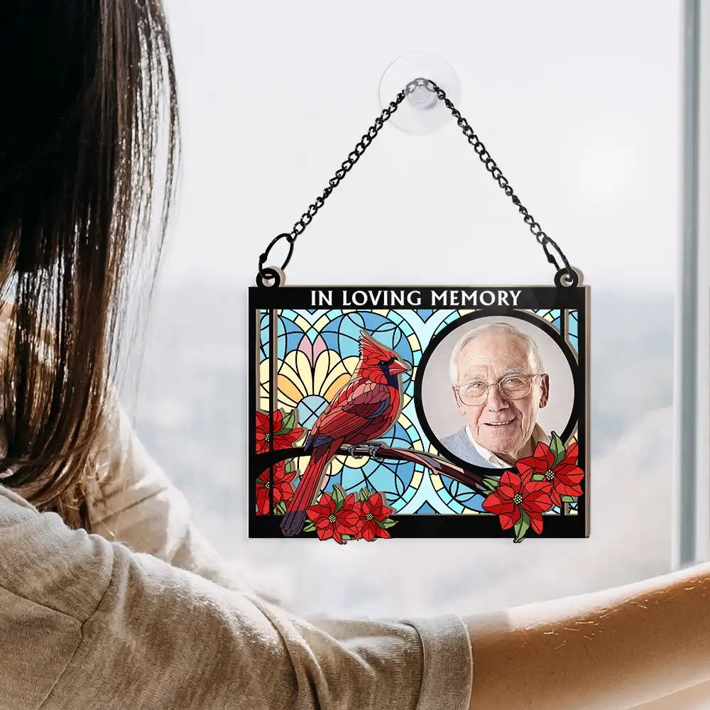 Custom Photo I'm Always With You Memorial Rectangle - Personalized Window Hanging Suncatcher Ornament - Image 4